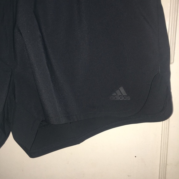 Adidas Black Woven Slit Shorts Built-in Briefs - Picture 6 of 7